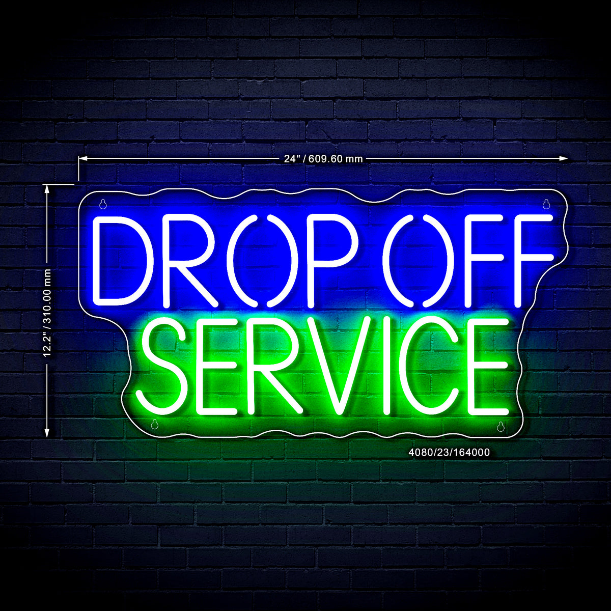 Drop Off Service Ultra-Bright LED Sign with Remote (Neon-Style, LED Te ...