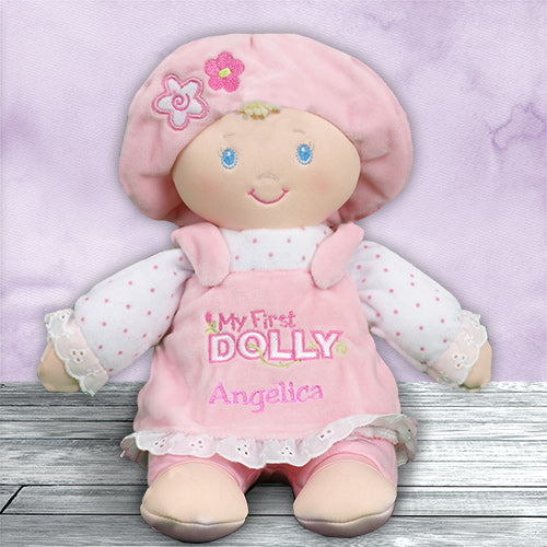 Personalized Baby Girl Doll – Custom My First Dolly with Name - LED Gift Works