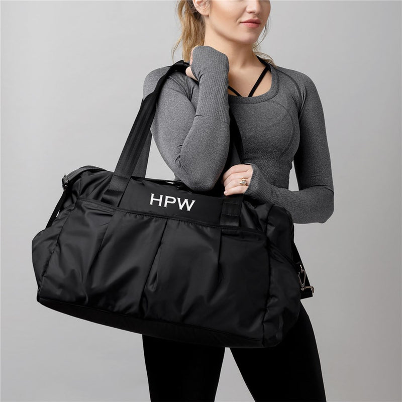 Embroidered Initials Sports Duffel Bag - Durable Nylon Gym Bag - LED Gift Works