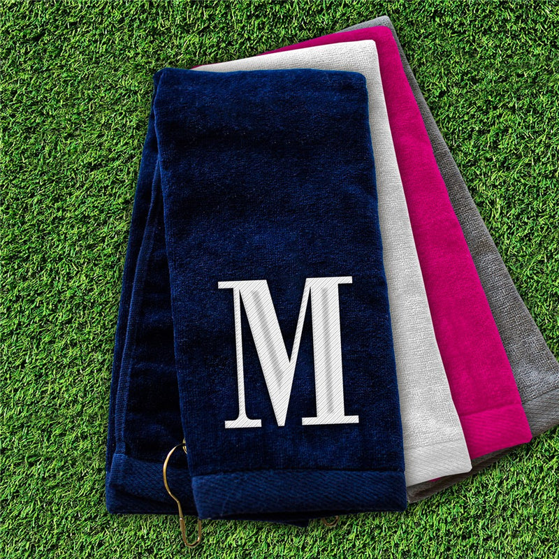 Embroidered Initial Golf Towel - Personalized Monogram Gift - LED Gift Works