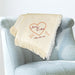 Embroidered Heart With Dove On Both Sides Throw Blanket - Romantic Embroidered Dove Heart Blanket - Cozy Decorative Throw - Way Up Gifts