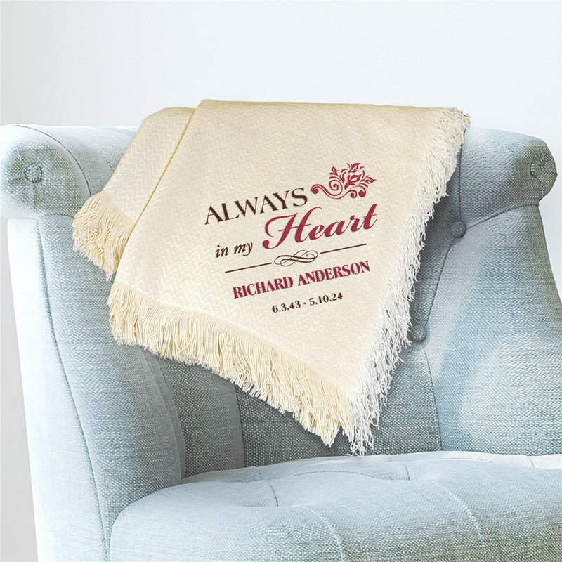 Memorial Throw Blanket - Personalized Sympathy Gift Blanket - Remembrance Throw - LED Gift Works