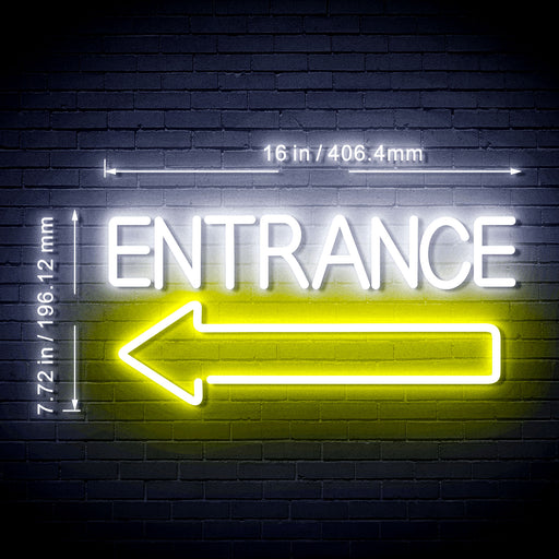 Entrance Left Arrow Flex Silicone LED Sign (Neon-Style, LED Technology) - Way Up Gifts