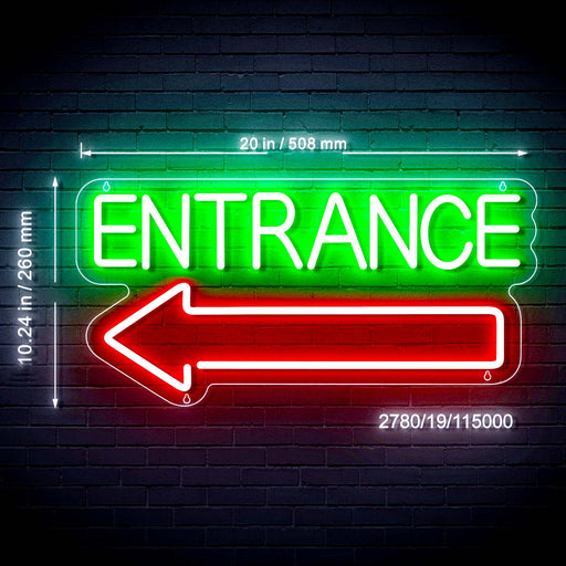 Entrance Left Arrow Ultra-Bright LED Sign with Remote (Neon-Style, LED Technology) - LED Gift Works