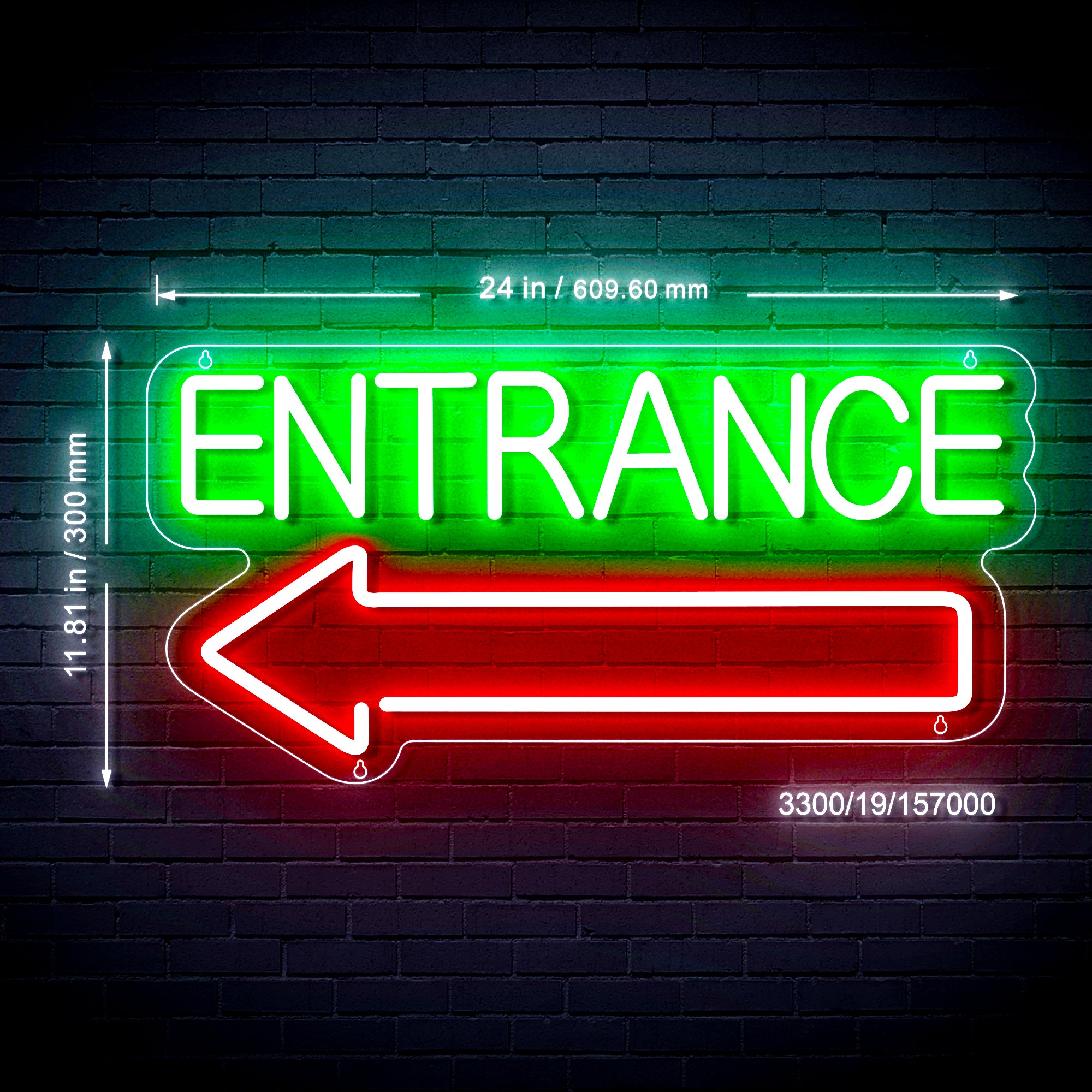 Entrance Left Arrow Ultra-Bright LED Sign with Remote (Neon-Style, LED ...