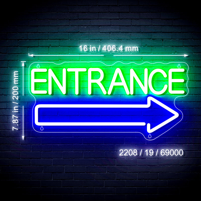 Entrance Right Arrow Flex Silicone LED Sign (Neon-Style, LED Technology) - LED Gift Works