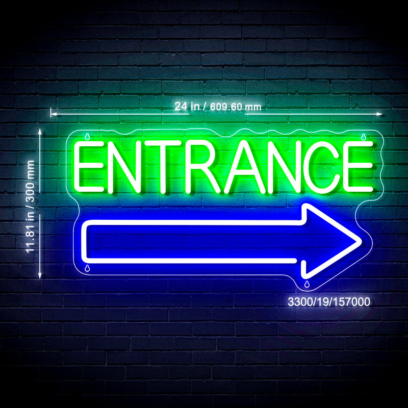 Entrance Right Arrow Ultra-Bright LED Sign with Remote (Neon-Style, LED Technology) - LED Gift Works