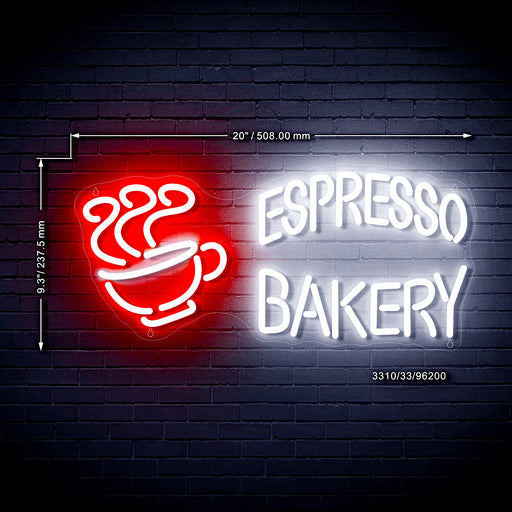 Coffee Espresso Bakery Ultra-Bright LED Sign with Remote (Neon-Style, LED Technology) - LED Gift Works
