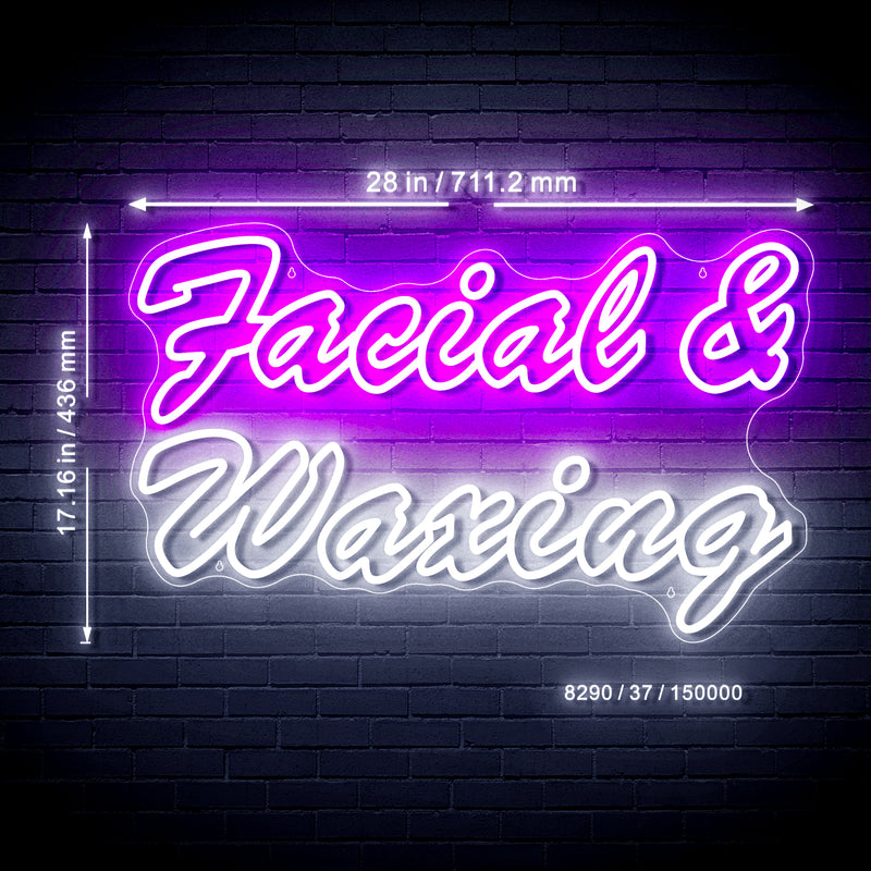 Facial & Waxing Ultra-Bright LED Sign with Remote (Neon-Style, LED Technology) - LED Gift Works