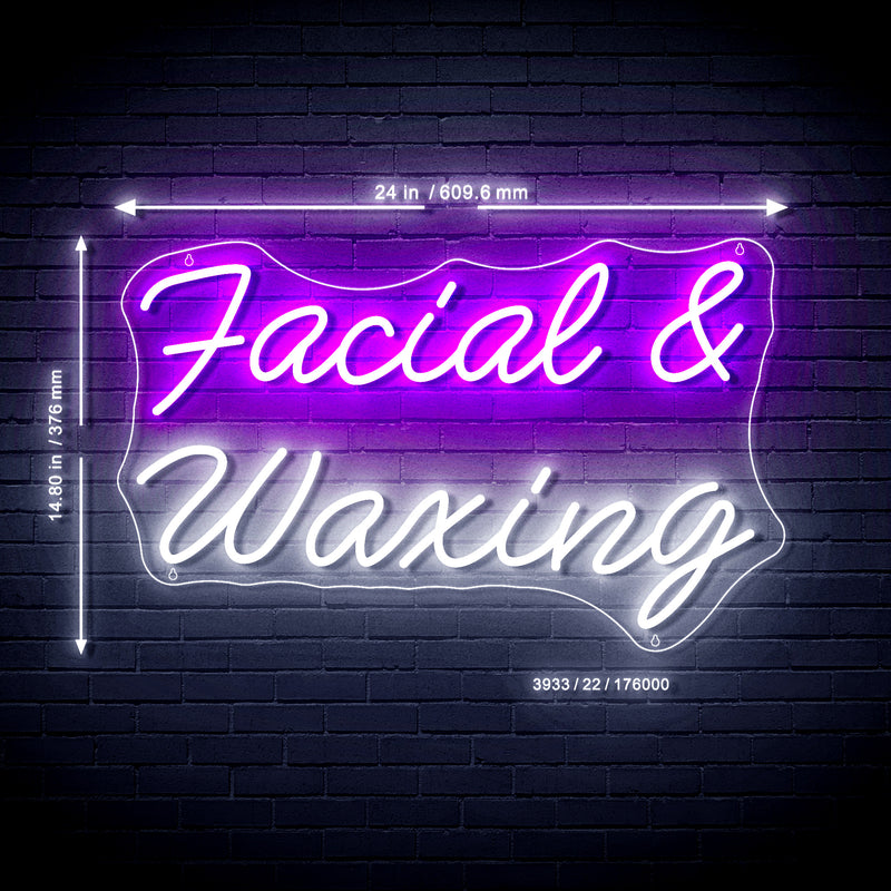 Facial & Waxing Ultra-Bright LED Sign with Remote (Neon-Style, LED Technology) - LED Gift Works