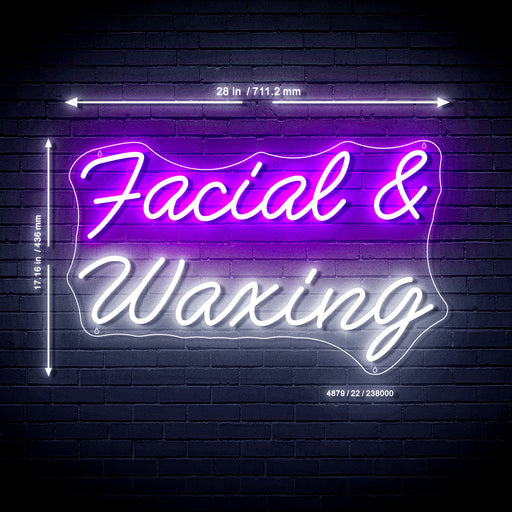 Facial & Waxing Ultra-Bright LED Sign with Remote (Neon-Style, LED Technology) - LED Gift Works