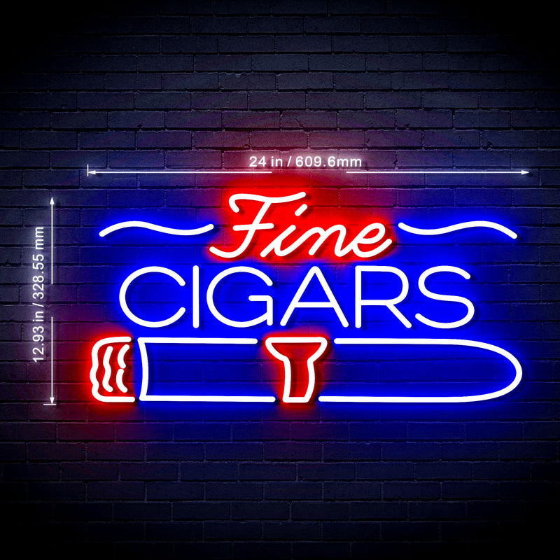 Fine Cigars Ultra-Bright LED Sign with Remote (Neon-Style, LED Technology) - LED Gift Works