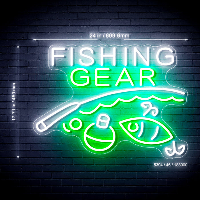 Fishing Gear Ultra-Bright LED Sign with Remote (Neon-Style, LED Technology)