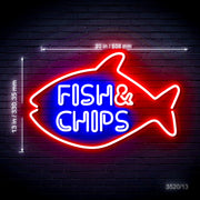 Seafood Fish & Chips Ultra-Bright LED Sign with Remote (Neon-Style, LED Technology) - LED Gift Works