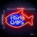 Seafood Fish & Chips Ultra-Bright LED Sign with Remote (Neon-Style, LED Technology) - Way Up Gifts