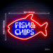Seafood Fish & Chips Ultra-Bright LED Sign with Remote (Neon-Style, LED Technology) - Way Up Gifts