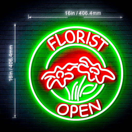 Flower Shop Open Florist Flex Silicone LED Sign (Neon-Style, LED Technology) - Way Up Gifts