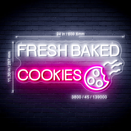 Fresh Baked Cookies w/ Cookie Ultra-Bright LED Sign with Remote (Neon-Style, LED Technology) - LED Gift Works