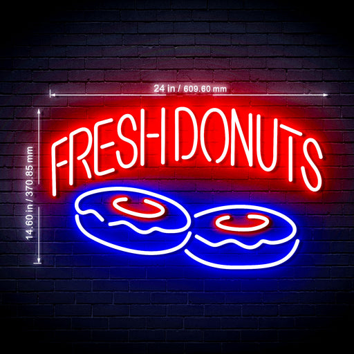 Fresh Donuts Ultra-Bright LED Sign with Remote (Neon-Style, LED Technology) - LED Gift Works