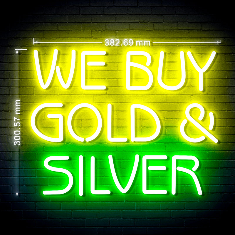 Pawn Shop We Buy Gold & Silver Flex Silicone LED Sign (Neon-Style, LED Technology) - LED Gift Works