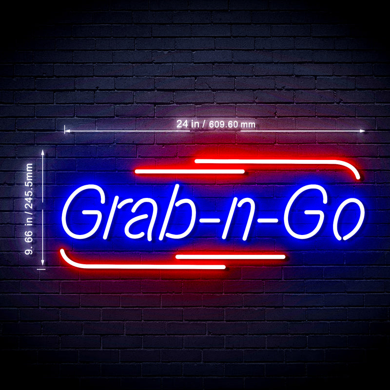 Grab n Go Food Take Away Ultra-Bright LED Sign with Remote (Neon-Style, LED Technology) - LED Gift Works