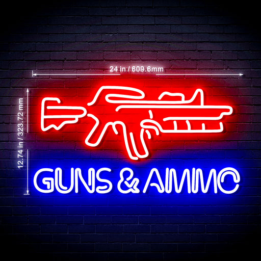 Guns Ammo Ultra-Bright LED Sign with Remote (Neon-Style, LED Technology) - Way Up Gifts