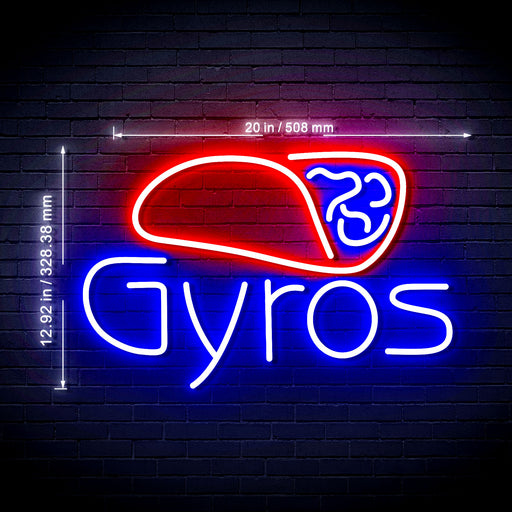 Gyros Ultra-Bright LED Sign with Remote (Neon-Style, LED Technology) - LED Gift Works
