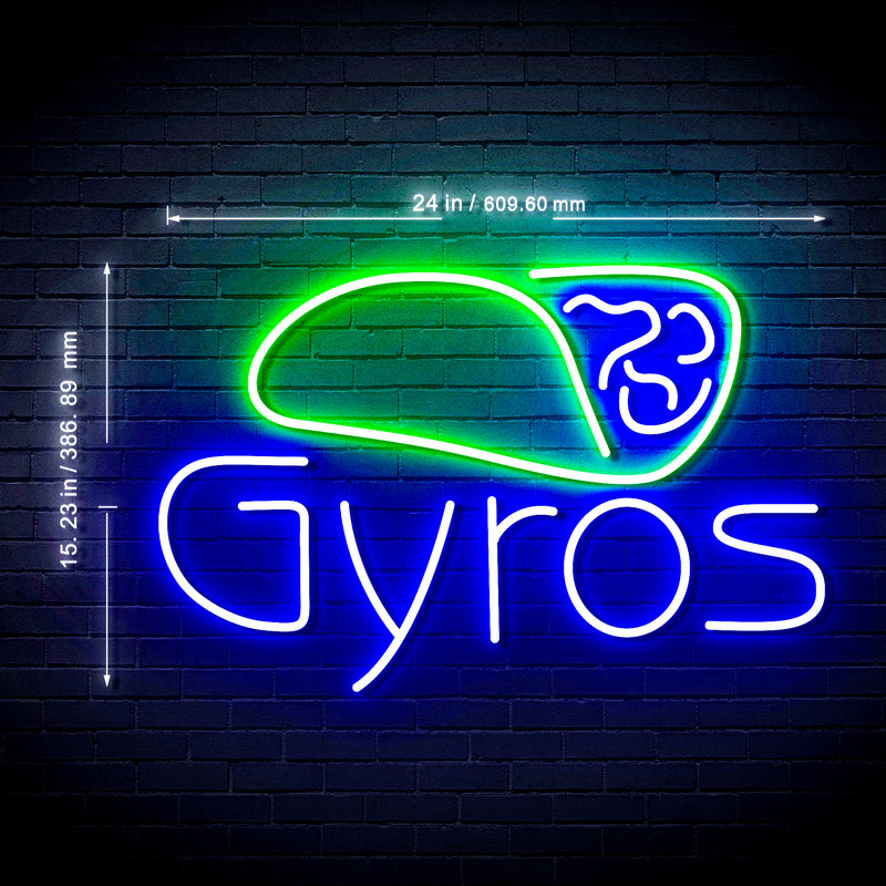 Gyros Ultra-Bright LED Sign with Remote (Neon-Style, LED Technology) - LED Gift Works