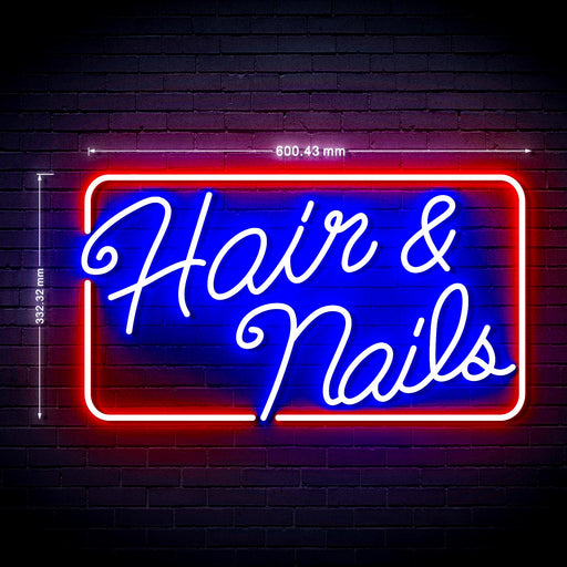 Beauty Salon Hair & Nails Ultra-Bright LED Sign with Remote (Neon-Style, LED Technology) - Way Up Gifts