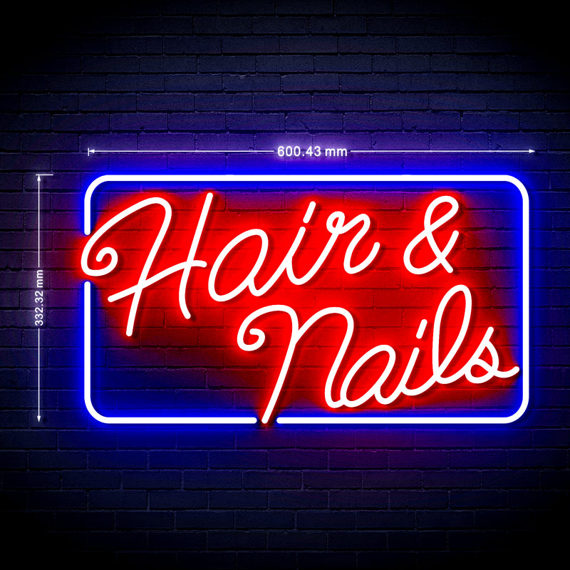 Beauty Salon Hair & Nails Ultra-Bright LED Sign with Remote (Neon-Style, LED Technology) - LED Gift Works