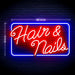 Beauty Salon Hair & Nails Ultra-Bright LED Sign with Remote (Neon-Style, LED Technology) - Way Up Gifts