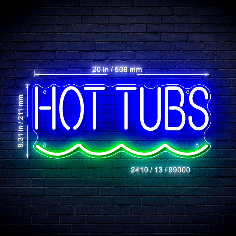 Hot Tubs Ultra-Bright LED Sign with Remote (Neon-Style, LED Technology) - LED Gift Works