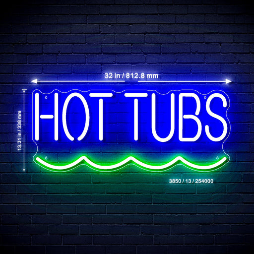 Hot Tubs Ultra-Bright LED Sign with Remote (Neon-Style, LED Technology) - LED Gift Works
