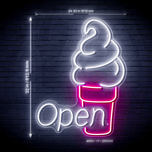 Ice Cream Open Ultra-Bright LED Sign with Remote (Neon-Style, LED Technology) - LED Gift Works