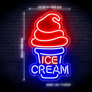 Ice Cream Cones Ultra-Bright LED Sign with Remote (Neon-Style, LED Technology) - LED Gift Works