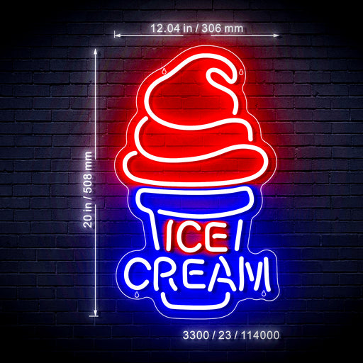 Ice Cream Cones Ultra-Bright LED Sign with Remote (Neon-Style, LED Technology) - LED Gift Works