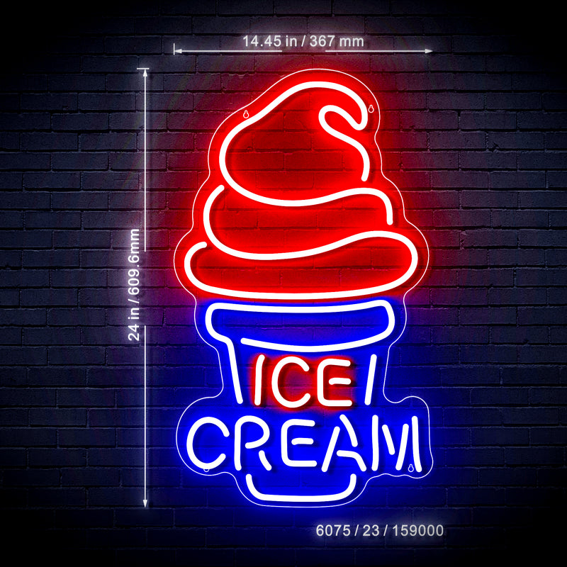 Ice Cream Cones Ultra-Bright LED Sign with Remote (Neon-Style, LED Technology) - LED Gift Works