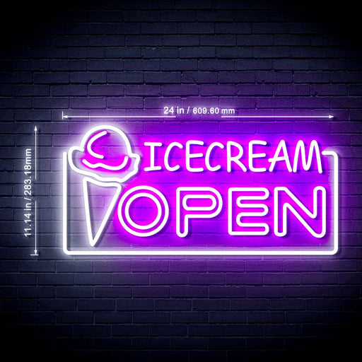 Open Ice Cream Ultra-Bright LED Sign with Remote (Neon-Style, LED Technology) - Way Up Gifts