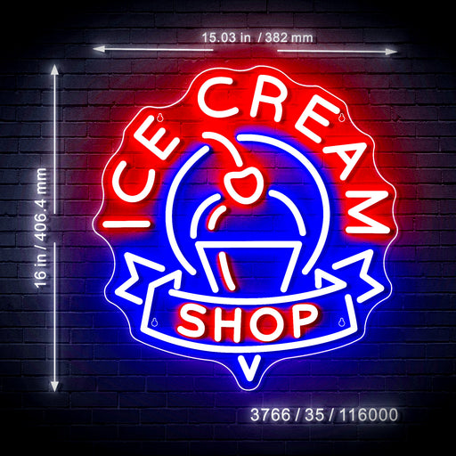 Ice Cream Shop Flex Silicone LED Sign (Neon-Style, LED Technology) - LED Gift Works