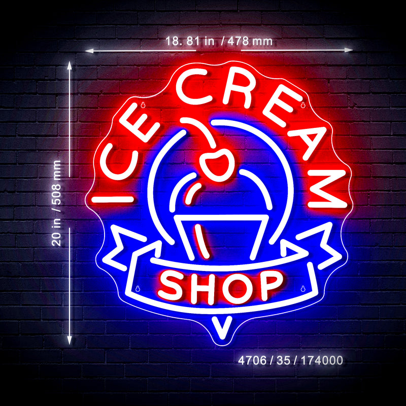 Ice Cream Shop Ultra-Bright LED Sign with Remote (Neon-Style, LED Technology) (Copy) - LED Gift Works