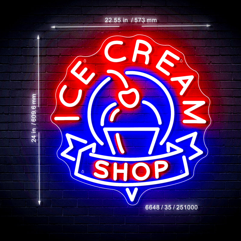 Ice Cream Shop Ultra-Bright LED Sign with Remote (Neon-Style, LED Technology) (Copy) - LED Gift Works