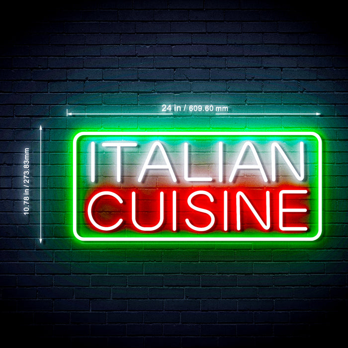 Italian Cuisine 3-Color Ultra-Bright LED Sign with Remote (Neon-Style, LED Technology) - Way Up Gifts