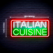 Italian Cuisine 3-Color Ultra-Bright LED Sign with Remote (Neon-Style, LED Technology) - LED Gift Works