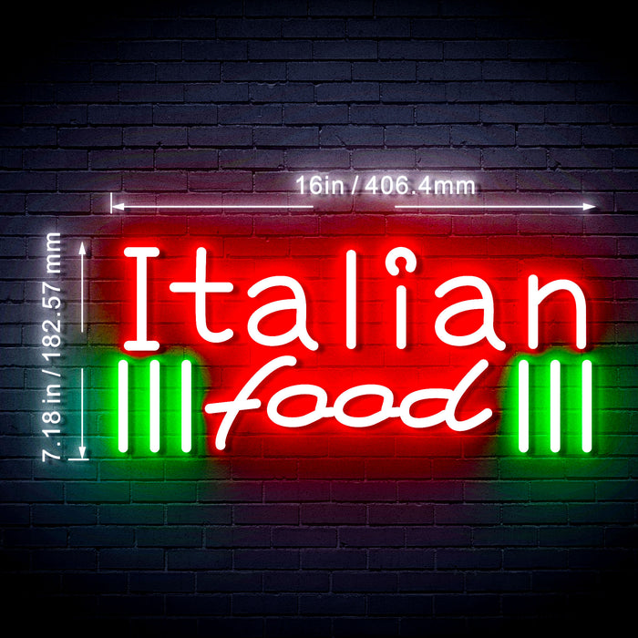 Restaurant Italian Food Flex Silicone LED Sign (Neon-Style, LED Technology) - Way Up Gifts