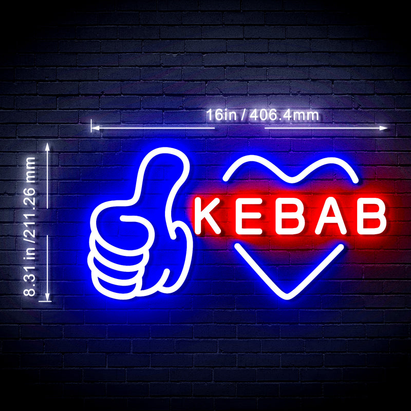 Kebab Flex Silicone LED Sign (Neon-Style, LED Technology) - LED Gift Works