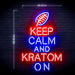 Keep Calm Kratom On Ultra-Bright LED Sign with Remote (Neon-Style, LED Technology) - Way Up Gifts
