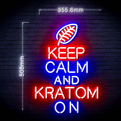 Keep Calm Kratom On Ultra-Bright LED Sign with Remote (Neon-Style, LED Technology) - Way Up Gifts