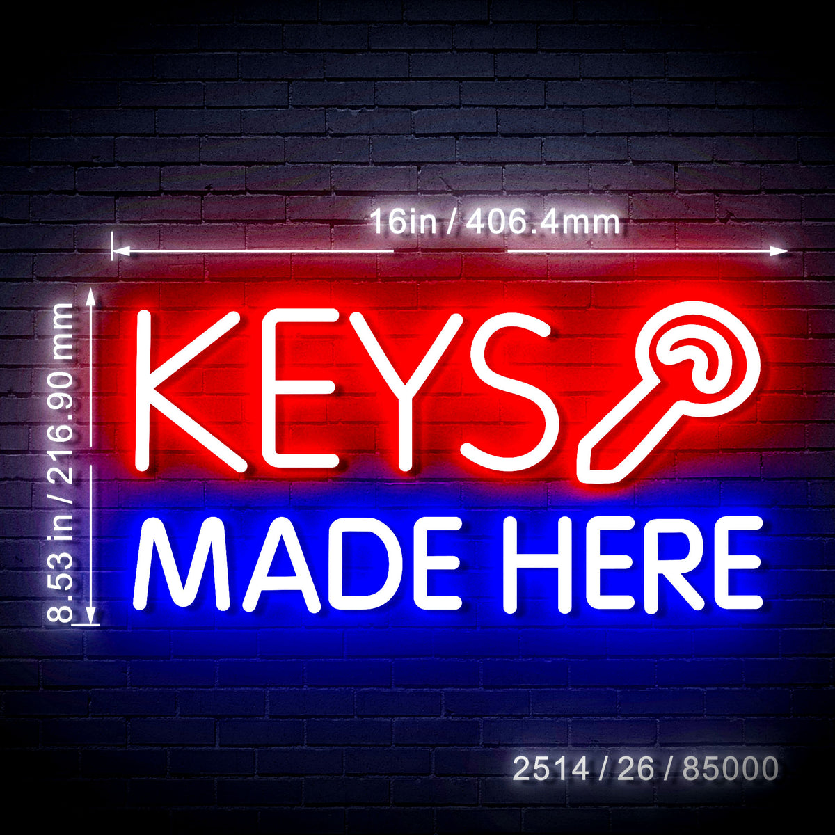 Custom Key Sign Key Shop Keys Made Here Flex Silicone LED Sign (Neon-Style, LED Techno ...
