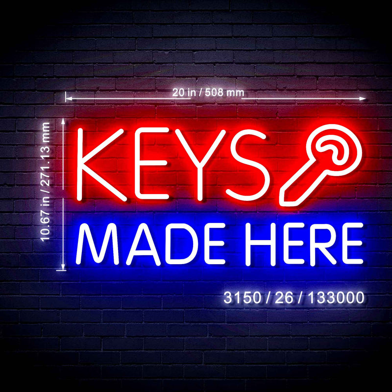 Key Shop Keys Made Here Ultra-Bright LED Sign with Remote (Neon-Style, LED Technology) - LED Gift Works