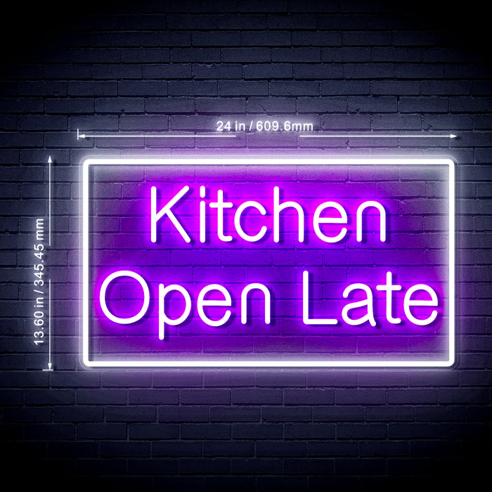 Restaurant Bar Kitchen Open Late Ultra-Bright LED Sign with Remote (Neon-Style, LED Technology) - Way Up Gifts